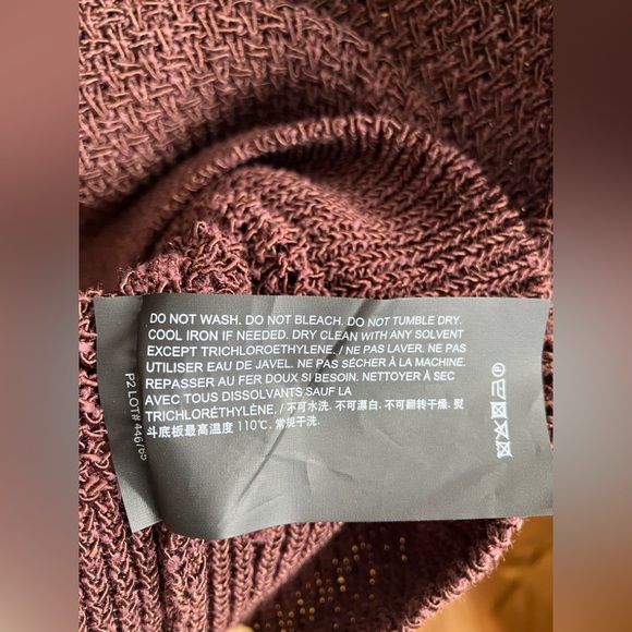 Theory brown crew neck sweater, textured mesh knit - Picture 7 of 7